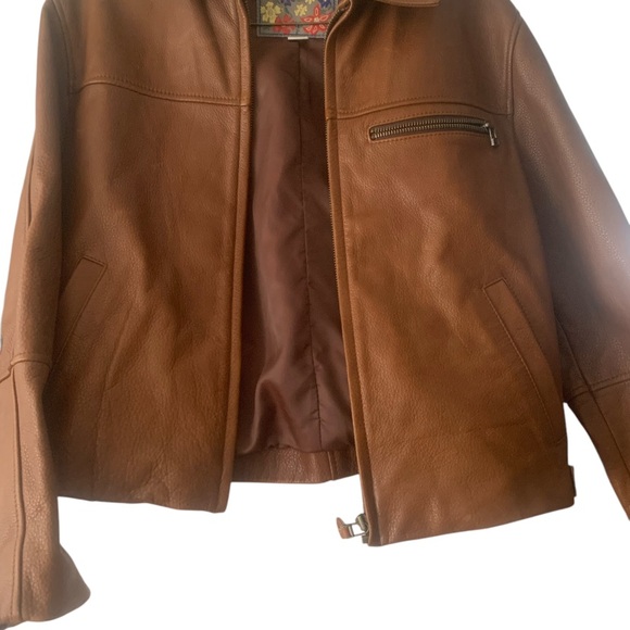 Teen Girls' XS (0-2) Timeless Classic- Casey Park Co Ltd-Brown Leather Jacket - Picture 11 of 15